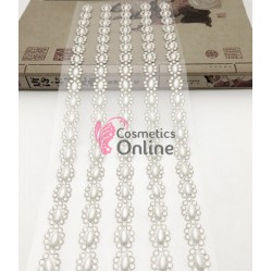 Strasuri din acril pentru make-up, par sau corp cu adeziv SGS020FF Argintii de 2-8mm 792 buc cu perle